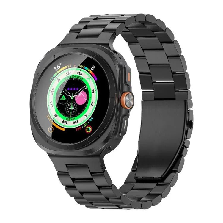 สายรัดนาฬิกาโลหะผสมไทเทเนียมแบบหัวเข็มขัดแบนเม็ดสาม สำหรับ Samsung Galaxy Watch Ultra / Ultra 2025, สำหรับ Samsung Galaxy Watch8 / Watch8 Classic