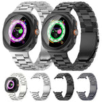 สายรัดนาฬิกาโลหะผสมไทเทเนียมแบบหัวเข็มขัดแบนเม็ดสาม สำหรับ Samsung Galaxy Watch Ultra / Ultra 2025, สำหรับ Samsung Galaxy Watch8 / Watch8 Classic