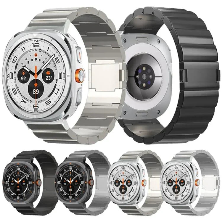 สายรัดนาฬิกาโลหะผสมไทเทเนียมแบบหัวเข็มขัดแม่เหล็กเม็ดเดียว สำหรับ Samsung Galaxy Watch Ultra / Ultra 2025, สำหรับ Samsung Galaxy Watch8 / Watch8 Classic