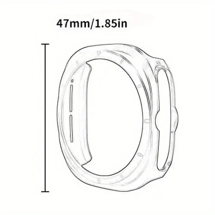 สายรัดนาฬิกาซิลิโคนรูคู่สองแถวพร้อมเคส TPU สำหรับ Samsung Galaxy Watch Ultra 47mm / Ultra 2025