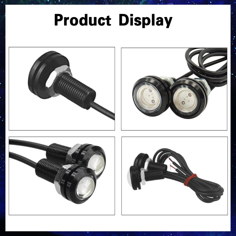 10 PCS 23mm 1.5W DC9-80V Motorcycle Eagle Eye Light Double Lens, 23mm Double Lens(Red Light), 23mm Double Lens(White Light), 23mm Double Lens(Yellow Light)