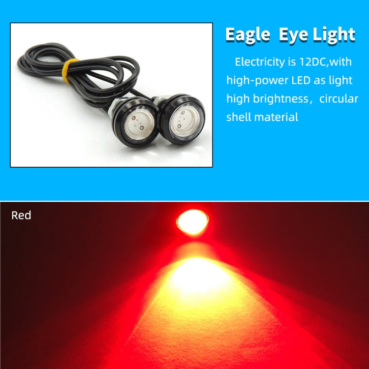 10 PCS 23mm 1.5W DC9-80V Motorcycle Eagle Eye Light Double Lens, 23mm Double Lens(Red Light), 23mm Double Lens(White Light), 23mm Double Lens(Yellow Light)