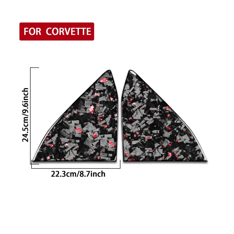 2pcs/Set Forged Gold Foil Carbon Fiber Car Rear Triangle Window Decorative Sticker for Chevrolet Corvette C8 2020-, Left and Right Driver, Rear Triangle Window