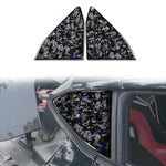 2pcs/Set Forged Gold Foil Carbon Fiber Car Rear Triangle Window Decorative Sticker for Chevrolet Corvette C8 2020-, Left and Right Driver, Rear Triangle Window
