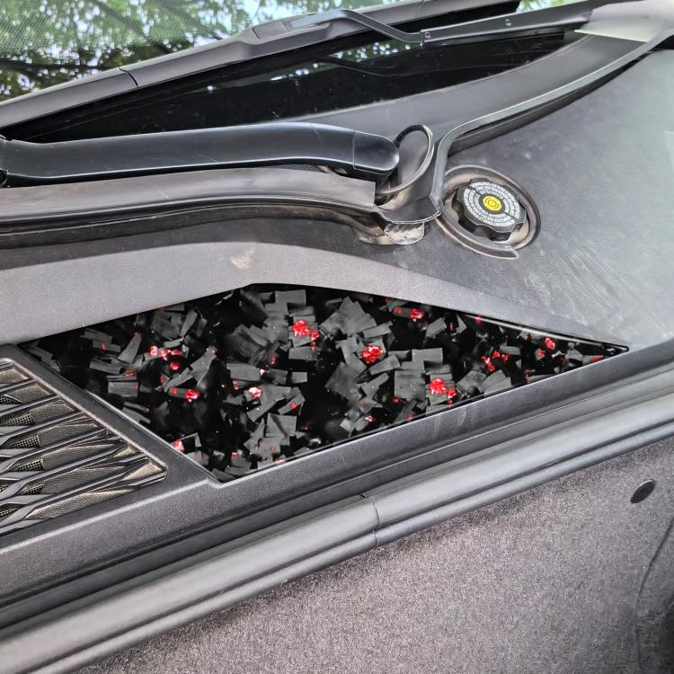 Forged Gold Foil Carbon Fiber Car Front Storage Vents Decorative Sticker for Chevrolet Corvette C8 2020-, Left Driver, Front Storage Vents, Left Driver