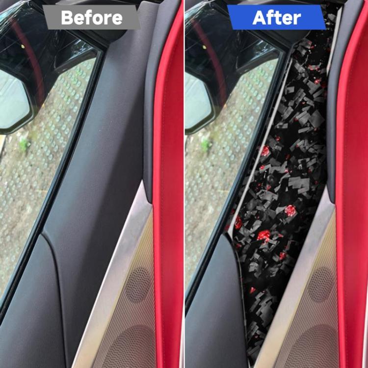 2pcs/Set Forged Gold Foil Carbon Fiber Car Door Panel Decorative Sticker for Chevrolet Corvette C8 2020-, Left and Right Driver, Door Panel