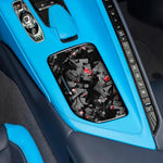 Forged Gold Foil Carbon Fiber Car Central Control Cup Cover Decorative Sticker for Chevrolet Corvette C8 2020-, Left Driver, Central Control Cup Cover, Left Driver