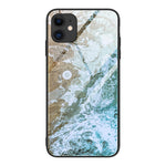 Marble Pattern Glass Protective Case, For iPhone 12 mini, For iPhone 12 Pro Max, For iPhone 11 Pro, For iPhone SE 2022 / SE 2020 / 8 / 7, For iPhone X
