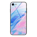 Marble Pattern Glass Protective Case, For iPhone 12 mini, For iPhone 12 Pro Max, For iPhone 11 Pro, For iPhone SE 2022 / SE 2020 / 8 / 7, For iPhone X