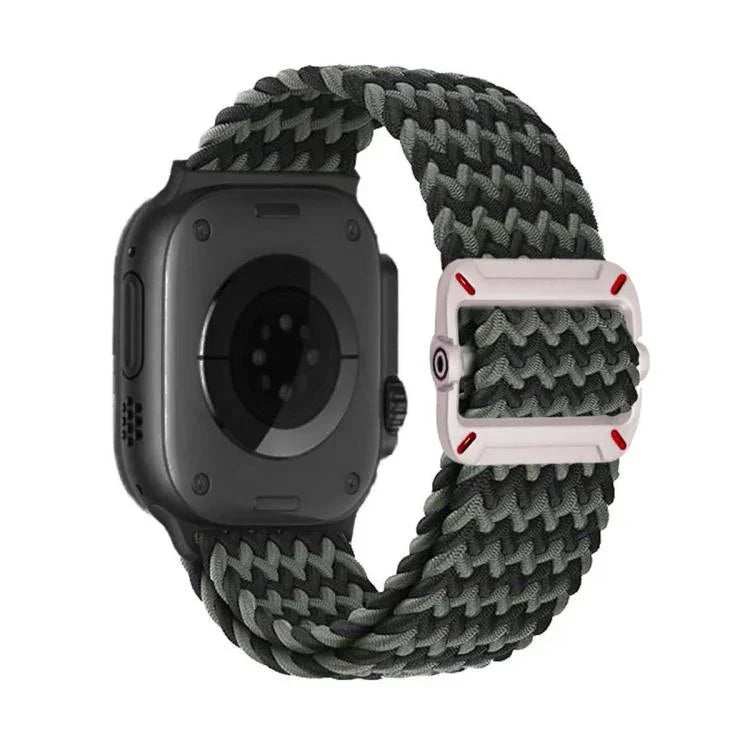 สายรัดนาฬิกาไนลอนถักหัวเข็มขัดกลไกสองห่วง สำหรับ Apple Watch 46mm / 49mm / 45mm / 44mm
