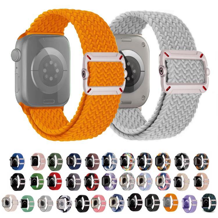 สายรัดนาฬิกาไนลอนถักหัวเข็มขัดกลไกสองห่วง สำหรับ Apple Watch 42mm / 41mm / 40mm / 38mm