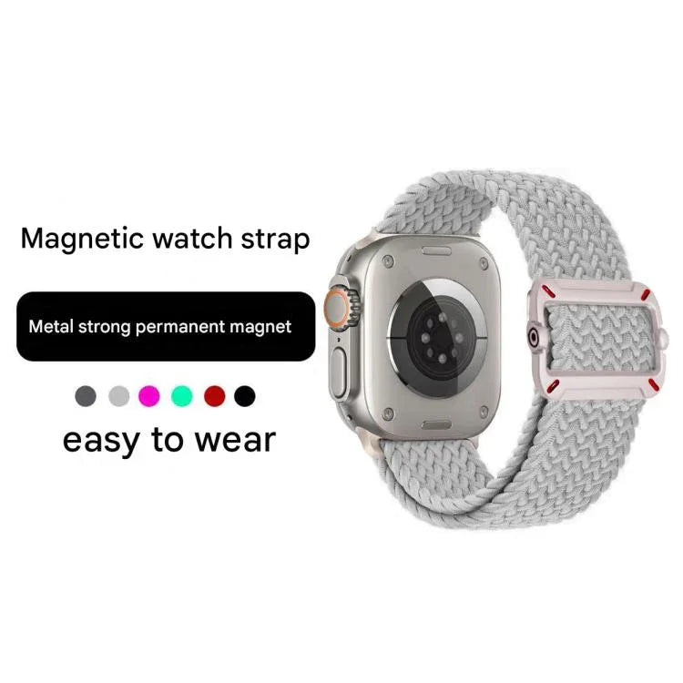 สายรัดนาฬิกาไนลอนถักหัวเข็มขัดกลไกสองห่วง สำหรับ Apple Watch 46mm / 49mm / 45mm / 44mm