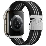 สายรัดนาฬิกาไนลอนถักสามเส้นพร้อมหัวเข็มขัดร่ม xDfind สำหรับ Apple Watch 42 / 44 / 45 / 46 / 49 มม. สำหรับ Apple Watch 38 / 40 / 41 / S10 42 มม.
