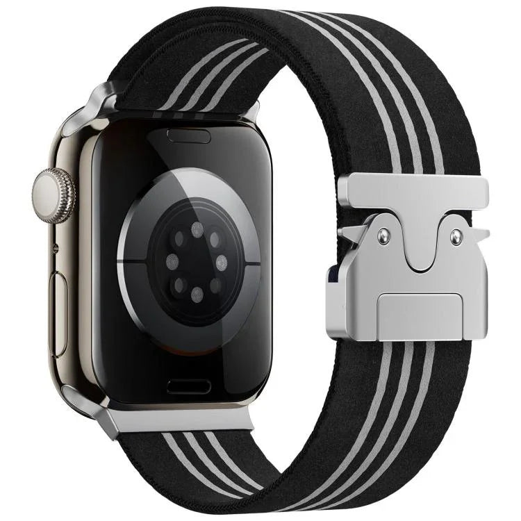 สายรัดนาฬิกาไนลอนถักสามเส้นพร้อมหัวเข็มขัดร่ม xDfind สำหรับ Apple Watch 42 / 44 / 45 / 46 / 49 มม. สำหรับ Apple Watch 38 / 40 / 41 / S10 42 มม.