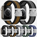 สายรัดนาฬิกาไนลอนถักสามเส้นพร้อมหัวเข็มขัดร่ม xDfind สำหรับ Apple Watch 42 / 44 / 45 / 46 / 49 มม. สำหรับ Apple Watch 38 / 40 / 41 / S10 42 มม.