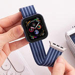 สายรัดนาฬิกาไนลอนถักสามเส้นพร้อมหัวเข็มขัดร่ม xDfind สำหรับ Apple Watch 42 / 44 / 45 / 46 / 49 มม. สำหรับ Apple Watch 38 / 40 / 41 / S10 42 มม.