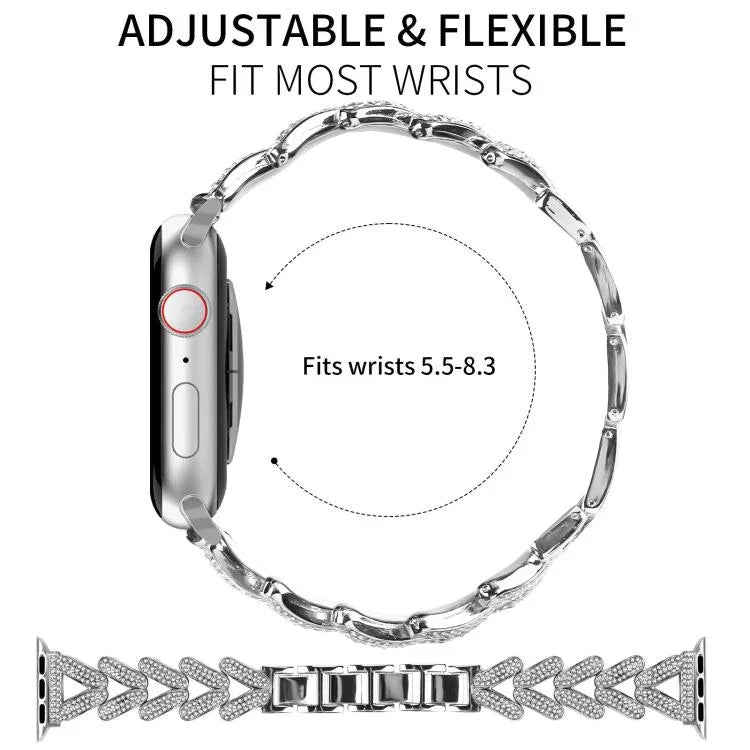 สายรัดนาฬิกาโลหะแบบบิดเพชรขนาดเล็ก xDfind สำหรับ Apple Watch 38 / 40 / 41 / S10 42 มม. 20 มม.