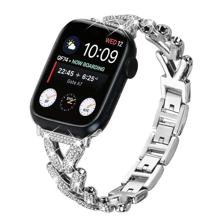 สายรัดนาฬิกาโลหะแบบบิดเพชรขนาดเล็ก xDfind สำหรับ Apple Watch 38 / 40 / 41 / S10 42 มม. 20 มม.