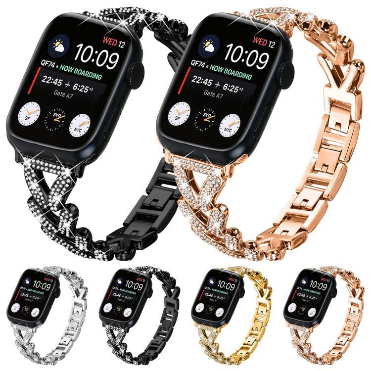 สายรัดนาฬิกาโลหะแบบบิดเพชรขนาดเล็ก xDfind สำหรับ Apple Watch 38 / 40 / 41 / S10 42 มม. 20 มม.