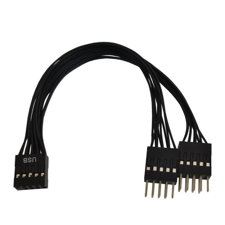 สายต่อขยายอะแดปเตอร์ USB 2 in 1 9 พิน สำหรับเมนบอร์ดคอมพิวเตอร์ตั้งโต๊ะ, 9 พิน