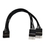 สายต่อขยายอะแดปเตอร์ USB 2 in 1 9 พิน สำหรับเมนบอร์ดคอมพิวเตอร์ตั้งโต๊ะ, 9 พิน