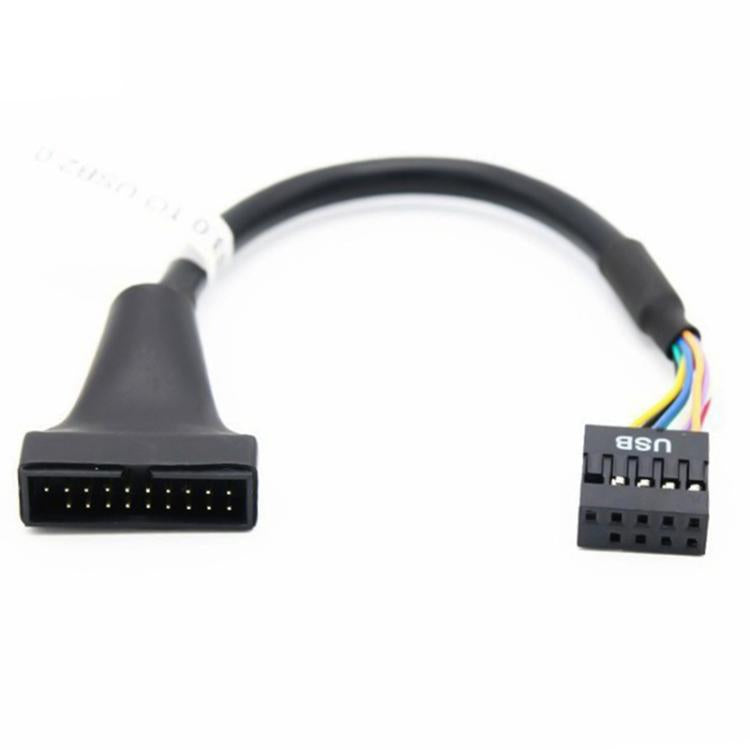 สายอะแดปเตอร์ USB3.0 เมนบอร์ดคอมพิวเตอร์ 2 ชิ้น, 20 พิน ตัวผู้เป็น 9 พิน ตัวเมีย, 9 พิน ตัวผู้เป็น 20 พิน ตัวเมีย