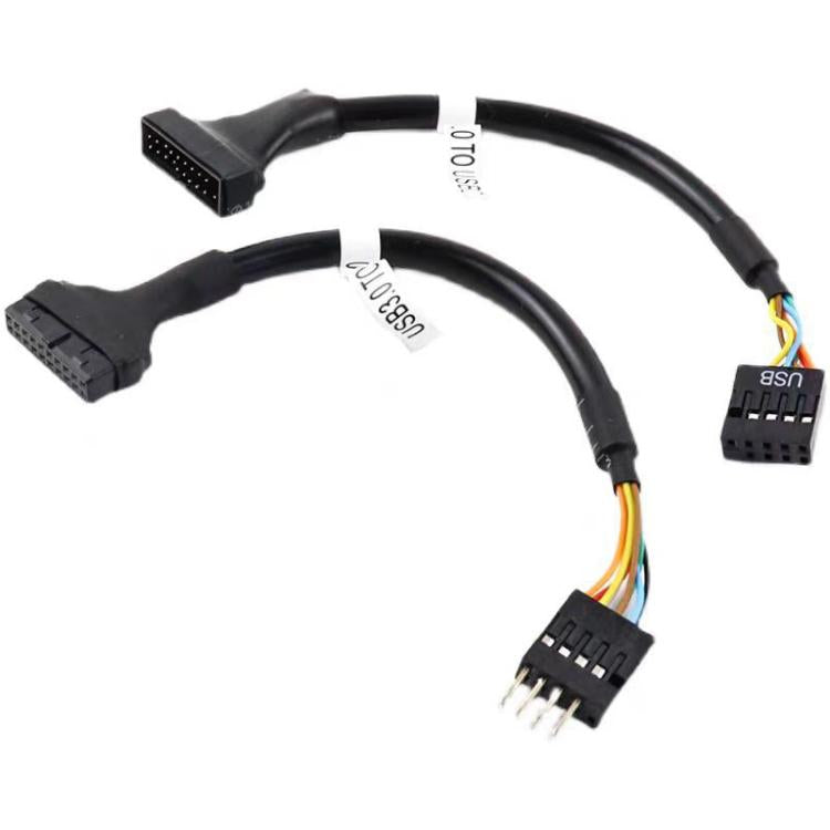 สายอะแดปเตอร์ USB3.0 เมนบอร์ดคอมพิวเตอร์ 2 ชิ้น, 20 พิน ตัวผู้เป็น 9 พิน ตัวเมีย, 9 พิน ตัวผู้เป็น 20 พิน ตัวเมีย