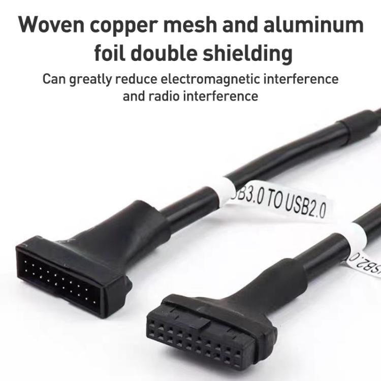 สายอะแดปเตอร์ USB3.0 เมนบอร์ดคอมพิวเตอร์ 2 ชิ้น, 20 พิน ตัวผู้เป็น 9 พิน ตัวเมีย, 9 พิน ตัวผู้เป็น 20 พิน ตัวเมีย