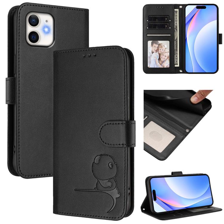 กระเป๋าโทรศัพท์หนังลายปั๊มหมีแพนด้าพร้อม RFID และสายคล้อง สำหรับ iPhone 11 Pro Max, สำหรับ iPhone 11, สำหรับ iPhone 11 Pro, สำหรับ iPhone X / XS, สำหรับ iPhone XR, สำหรับ iPhone XS Max, สำหรับ iPhone 8 Plus / 7 Plus