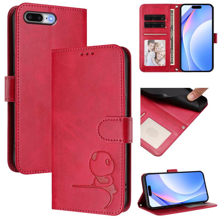กระเป๋าโทรศัพท์หนังลายปั๊มหมีแพนด้าพร้อม RFID และสายคล้อง สำหรับ iPhone 11 Pro Max, สำหรับ iPhone 11, สำหรับ iPhone 11 Pro, สำหรับ iPhone X / XS, สำหรับ iPhone XR, สำหรับ iPhone XS Max, สำหรับ iPhone 8 Plus / 7 Plus