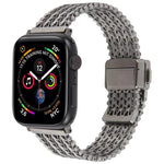 สายรัดนาฬิกาโลหะตาข่ายเหล็กพร้อมหัวเข็มขัดแม่เหล็ก สำหรับ Apple Watch 46 มม. / 49 มม. / 45 มม. / 44 มม. สำหรับ Apple Watch 42 มม. / 41 มม. / 40 มม. / 38 มม.