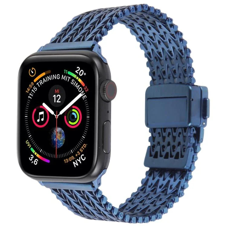 สายรัดนาฬิกาโลหะตาข่ายเหล็กพร้อมหัวเข็มขัดแม่เหล็ก สำหรับ Apple Watch 46 มม. / 49 มม. / 45 มม. / 44 มม. สำหรับ Apple Watch 42 มม. / 41 มม. / 40 มม. / 38 มม.