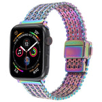 สายรัดนาฬิกาโลหะตาข่ายเหล็กพร้อมหัวเข็มขัดแม่เหล็ก สำหรับ Apple Watch 46 มม. / 49 มม. / 45 มม. / 44 มม. สำหรับ Apple Watch 42 มม. / 41 มม. / 40 มม. / 38 มม.