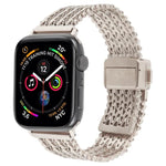 สายรัดนาฬิกาโลหะตาข่ายเหล็กพร้อมหัวเข็มขัดแม่เหล็ก สำหรับ Apple Watch 46 มม. / 49 มม. / 45 มม. / 44 มม. สำหรับ Apple Watch 42 มม. / 41 มม. / 40 มม. / 38 มม.