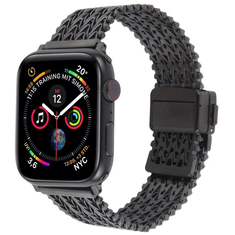 สายรัดนาฬิกาโลหะตาข่ายเหล็กพร้อมหัวเข็มขัดแม่เหล็ก สำหรับ Apple Watch 46 มม. / 49 มม. / 45 มม. / 44 มม. สำหรับ Apple Watch 42 มม. / 41 มม. / 40 มม. / 38 มม.