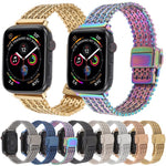 สายรัดนาฬิกาโลหะตาข่ายเหล็กพร้อมหัวเข็มขัดแม่เหล็ก สำหรับ Apple Watch 46 มม. / 49 มม. / 45 มม. / 44 มม. สำหรับ Apple Watch 42 มม. / 41 มม. / 40 มม. / 38 มม.