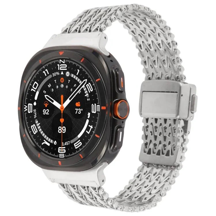 สายรัดนาฬิกาโลหะตาข่ายสตีลพร้อมหัวล็อกแม่เหล็ก สำหรับ Samsung Galaxy Watch Ultra 47 มม. / Ultra 2025