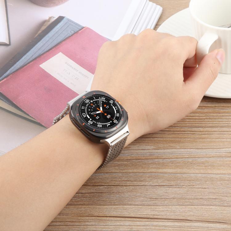สายรัดนาฬิกาโลหะตาข่ายสตีลพร้อมหัวล็อกแม่เหล็ก สำหรับ Samsung Galaxy Watch Ultra 47 มม. / Ultra 2025