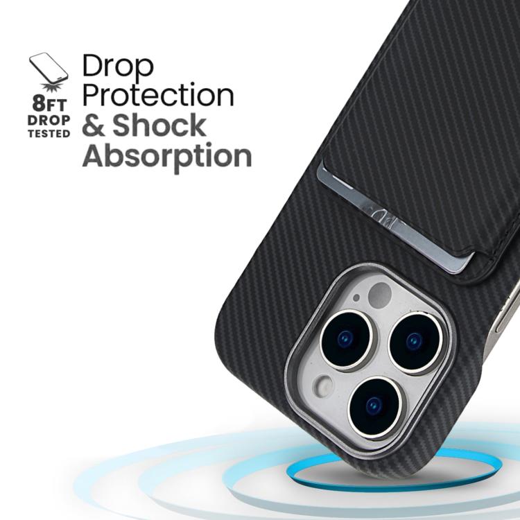 Carbon Fiber MagSafe Magnetic Card Holder Phone Case, For iPhone 13, For iPhone 12, For iPhone 12 Pro Max, For iPhone 12 Pro