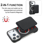 เคสโทรศัพท์ที่ใส่บัตรแม่เหล็ก Carbon Fiber MagSafe สำหรับ iPhone 17 Pro Max, สำหรับ iPhone 17 Pro, สำหรับ iPhone 17, สำหรับ iPhone Air, สำหรับ iPhone 16 Pro Max, iPhone 16 Pro, สำหรับ iPhone 16 Plus, สำหรับ iPhone 16, สำหรับ iPhone 15 Pro Max