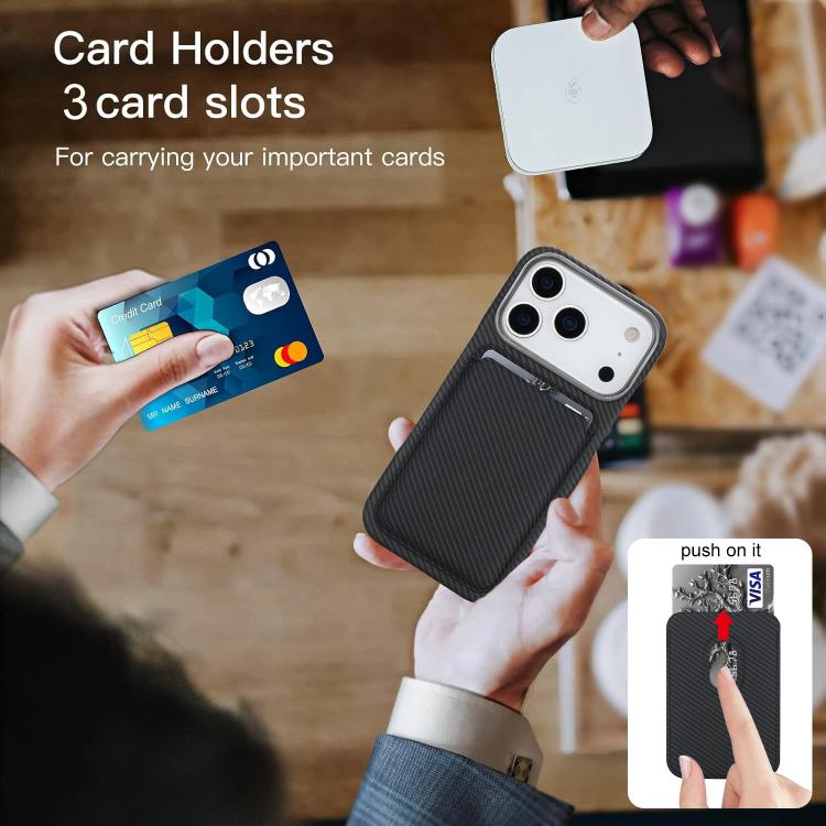 เคสโทรศัพท์ที่ใส่บัตรแม่เหล็ก Carbon Fiber MagSafe สำหรับ iPhone 17 Pro Max, สำหรับ iPhone 17 Pro, สำหรับ iPhone 17, สำหรับ iPhone Air, สำหรับ iPhone 16 Pro Max, iPhone 16 Pro, สำหรับ iPhone 16 Plus, สำหรับ iPhone 16, สำหรับ iPhone 15 Pro Max
