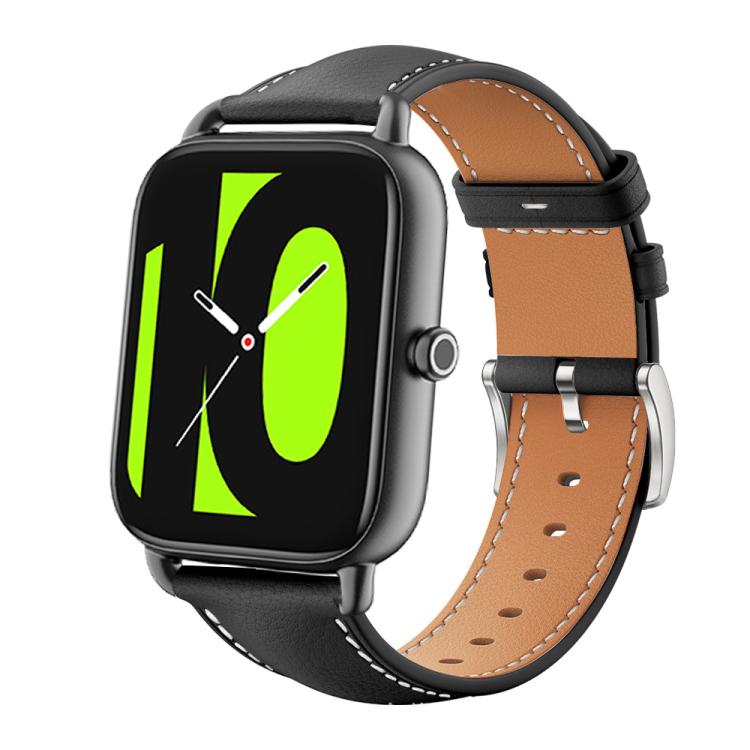 xDfind Flat Head Black Shark Fine Grain Leather Watch Band, 22mm For Xiaomi Watch S3/2 Pro/S2/S1, 22mm For Xiaomi Haylou Watch LS09B / LS05S / LS10, 20mm For Xiaomi Haylou RS4 Plus LS11 / LS12