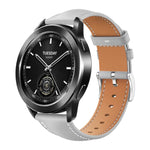 xDfind Flat Head Black Shark Fine Grain Leather Watch Band, 22mm For Xiaomi Watch S3/2 Pro/S2/S1, 22mm For Xiaomi Haylou Watch LS09B / LS05S / LS10, 20mm For Xiaomi Haylou RS4 Plus LS11 / LS12