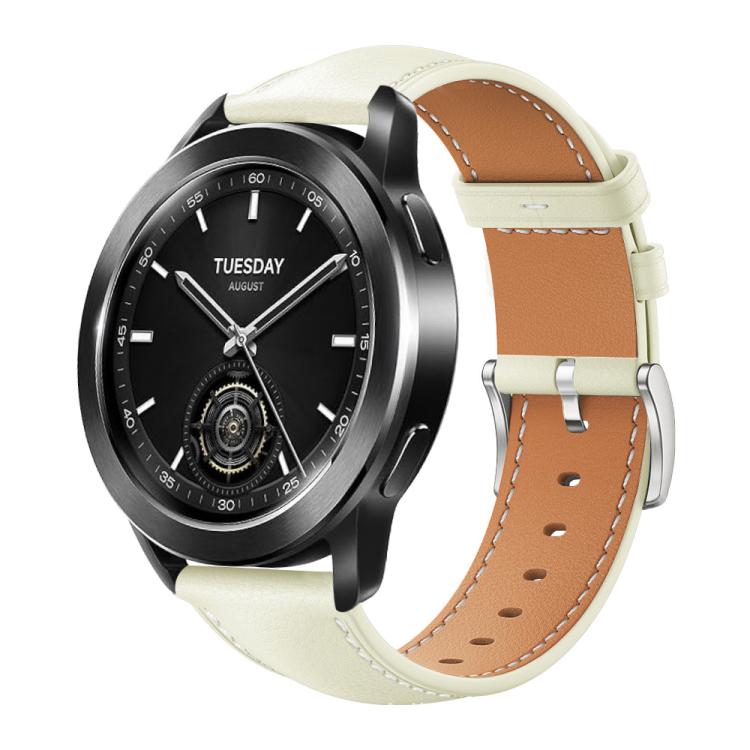 xDfind Flat Head Black Shark Fine Grain Leather Watch Band, 22mm For Xiaomi Watch S3/2 Pro/S2/S1, 22mm For Xiaomi Haylou Watch LS09B / LS05S / LS10, 20mm For Xiaomi Haylou RS4 Plus LS11 / LS12