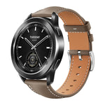 xDfind Flat Head Black Shark Fine Grain Leather Watch Band, 22mm For Xiaomi Watch S3/2 Pro/S2/S1, 22mm For Xiaomi Haylou Watch LS09B / LS05S / LS10, 20mm For Xiaomi Haylou RS4 Plus LS11 / LS12