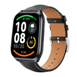 xDfind Flat Head Black Shark Fine Grain Leather Watch Band, 22mm For Xiaomi Watch S3/2 Pro/S2/S1, 22mm For Xiaomi Haylou Watch LS09B / LS05S / LS10, 20mm For Xiaomi Haylou RS4 Plus LS11 / LS12