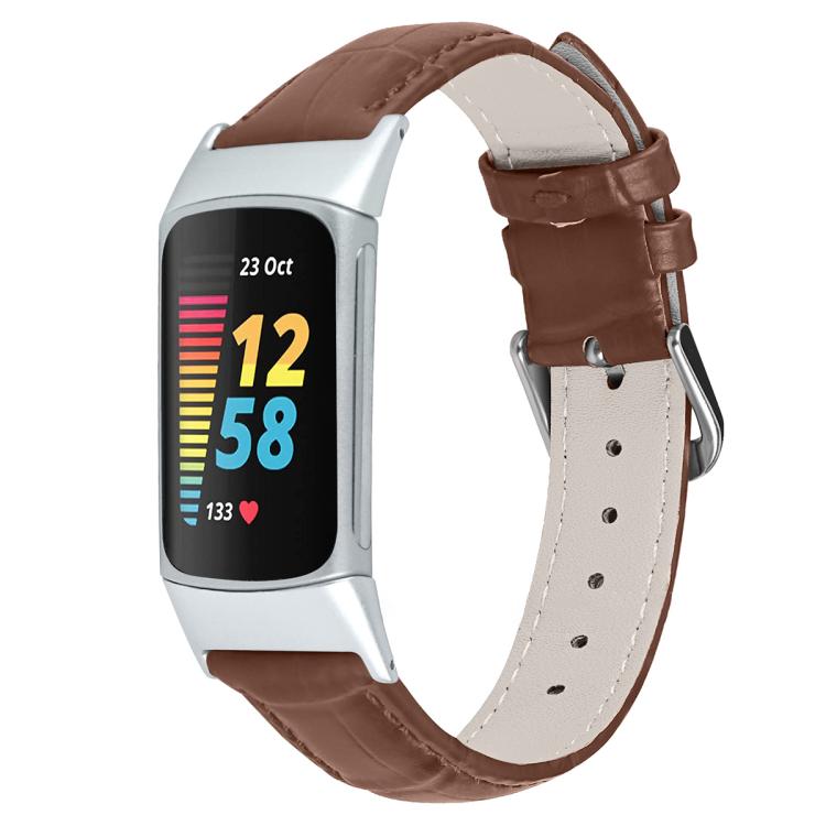 xDfind Bamboo Texture Pin Buckle Leather Watch Band, For Fitbit Charge 6 / 5 18mm, For Fitbit Inspire 3 12mm, For Fitbit Versa 4 / 3 / Sense2 / 1 20mm, For Fitbit Luxe / Special Edition 12mm, For Fitbit Inspire 2 / Ace 3 14mm                           ...