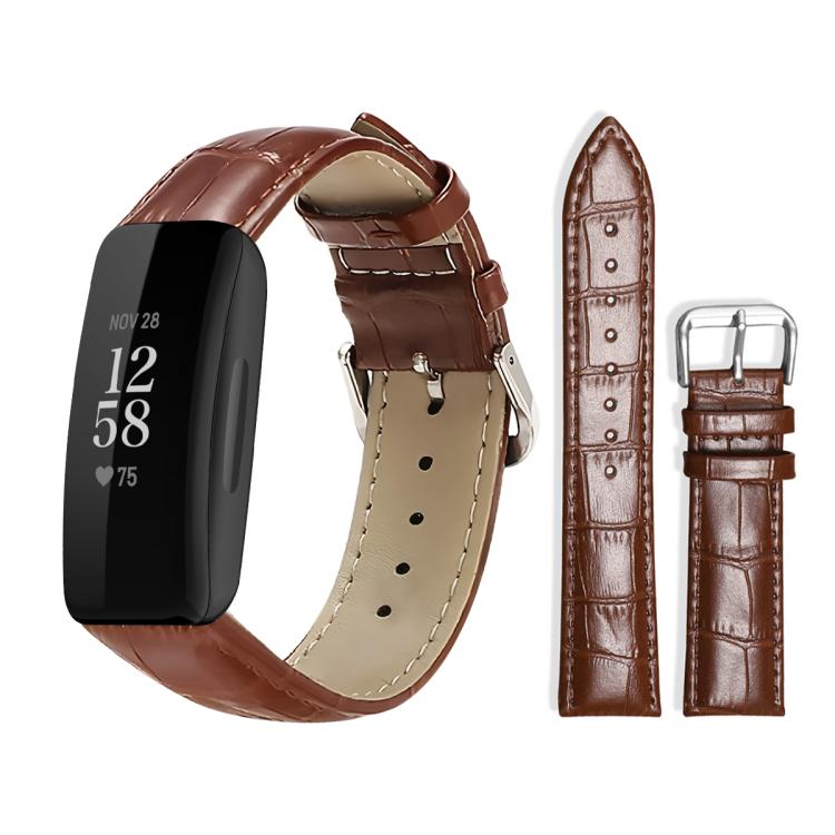 xDfind Bamboo Texture Pin Buckle Leather Watch Band, For Fitbit Charge 6 / 5 18mm, For Fitbit Inspire 3 12mm, For Fitbit Versa 4 / 3 / Sense2 / 1 20mm, For Fitbit Luxe / Special Edition 12mm, For Fitbit Inspire 2 / Ace 3 14mm                           ...