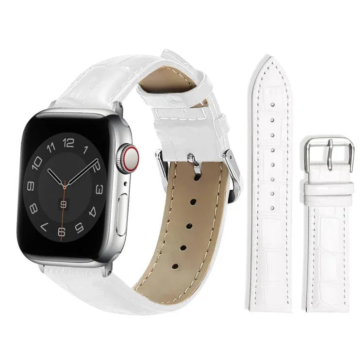สายรัดนาฬิกาหนังพร้อมหัวเข็มขัดหมุดลายไม้ไผ่ xDfind สำหรับ Apple Watch 42 / 44 / 45 / 46 / 49 มม. สำหรับ Apple Watch 38 / 40 / 41 / S10 42 มม.