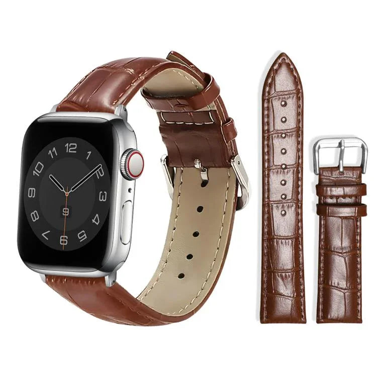 สายรัดนาฬิกาหนังพร้อมหัวเข็มขัดหมุดลายไม้ไผ่ xDfind สำหรับ Apple Watch 42 / 44 / 45 / 46 / 49 มม. สำหรับ Apple Watch 38 / 40 / 41 / S10 42 มม.